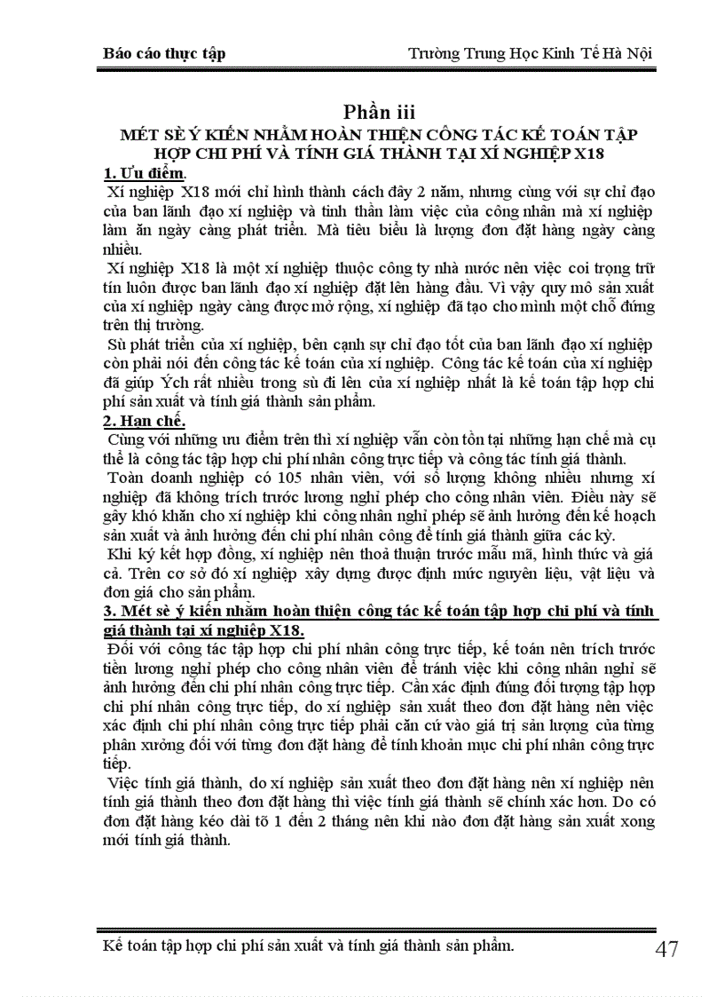 image for page Kế toán chi phí sản xuất và tính giá thành sản phẩm tại xí nghiệp X18 1