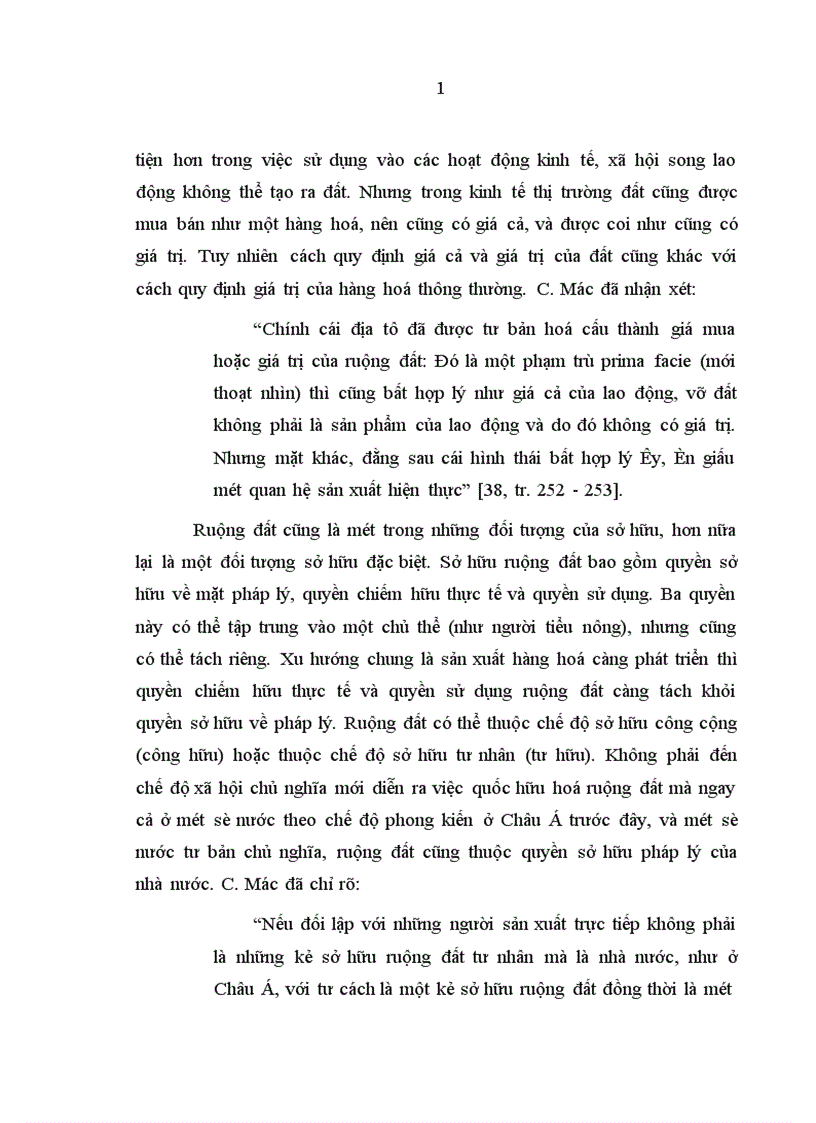 image for page Vận dụng lý luận Mác Lênin về giá cả ruộng đất vào định giá đất ở Việt nam