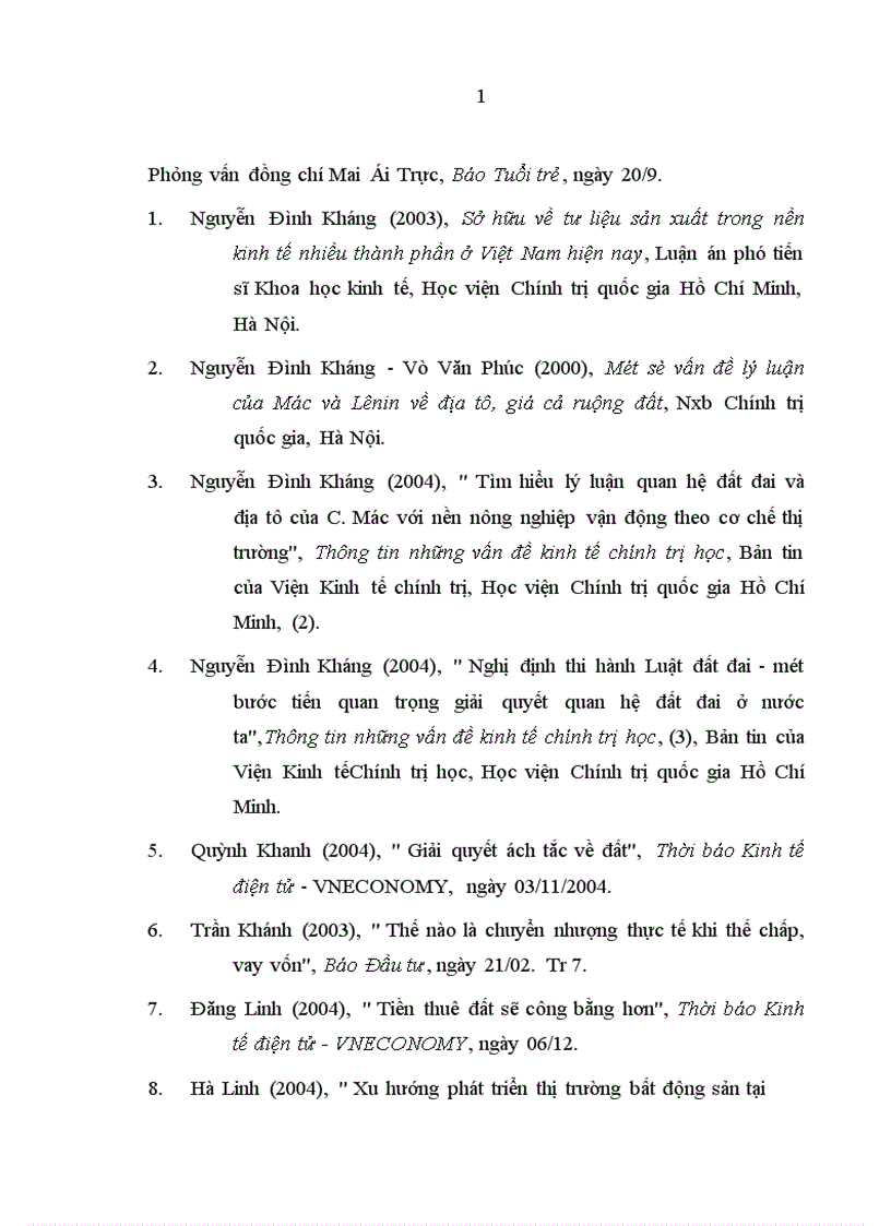 image for page Vận dụng lý luận Mác Lênin về giá cả ruộng đất vào định giá đất ở Việt nam