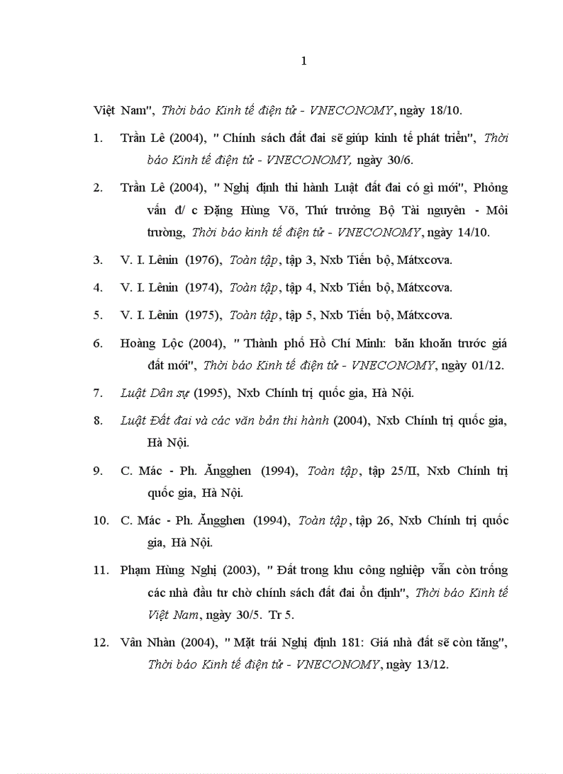 image for page Vận dụng lý luận Mác Lênin về giá cả ruộng đất vào định giá đất ở Việt nam