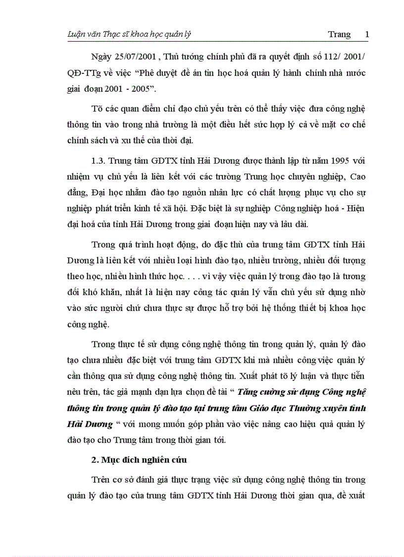 image for page Tăng cường sử dụng Công nghệ thông tin trong quản lý đào tạo tại trung tâm Giáo dục Thường xuyên tỉnh Hải Dương