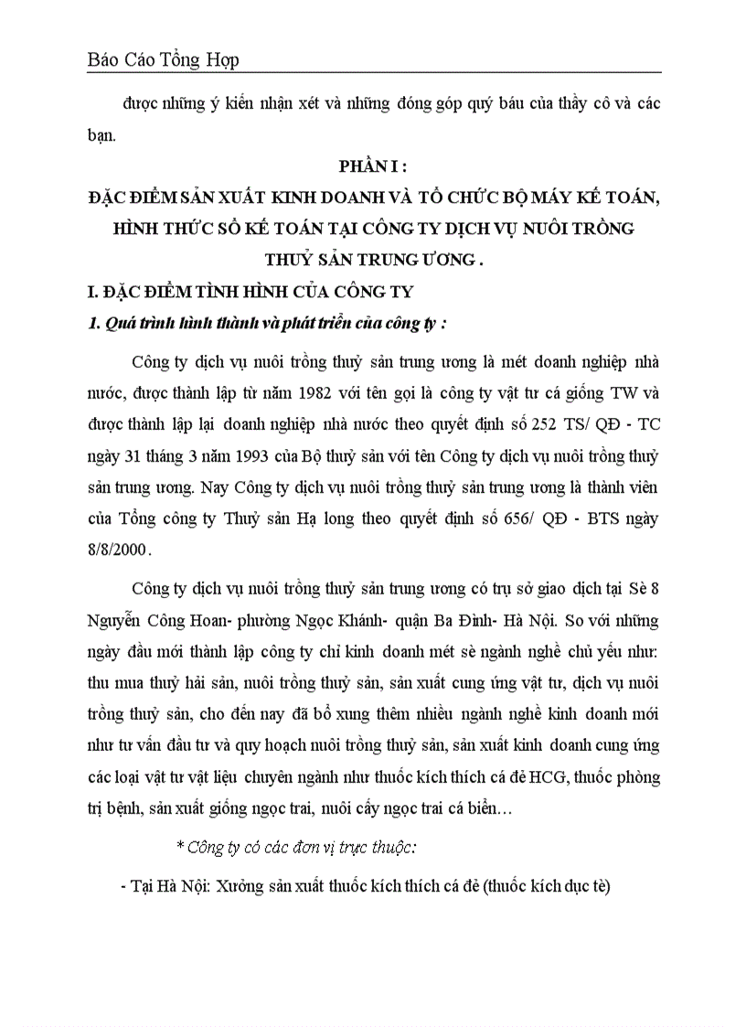 image for page Công tác hạch toán kế toán tại Công ty dịch vụ nuôi trồng thuỷ sản trung ương 1