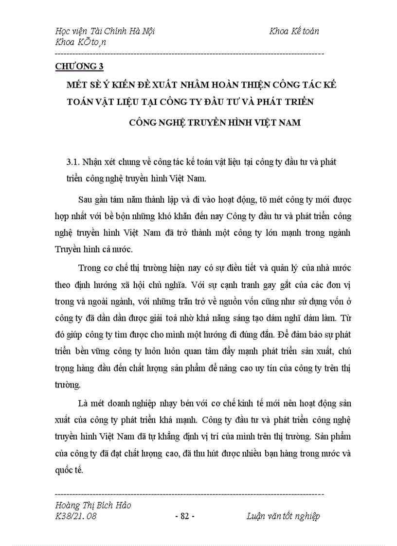 image for page Kế toán vật liệu tại công ty Đầu tư và Phát triển công nghệ truyền hình Việt Nam 1
