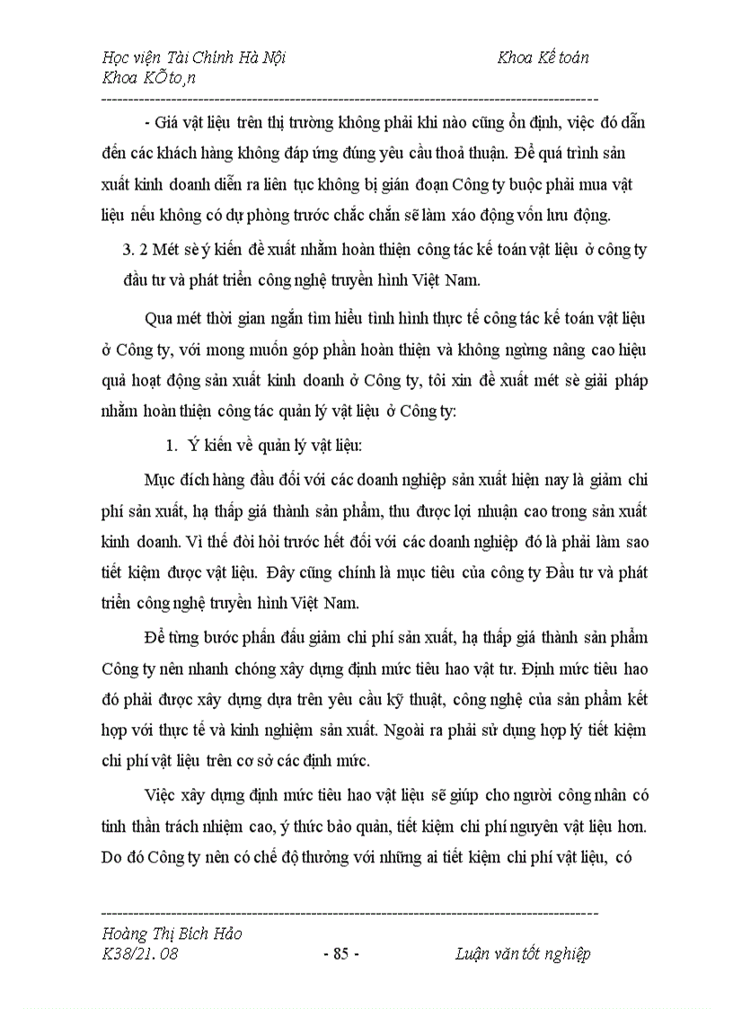 image for page Kế toán vật liệu tại công ty Đầu tư và Phát triển công nghệ truyền hình Việt Nam 1