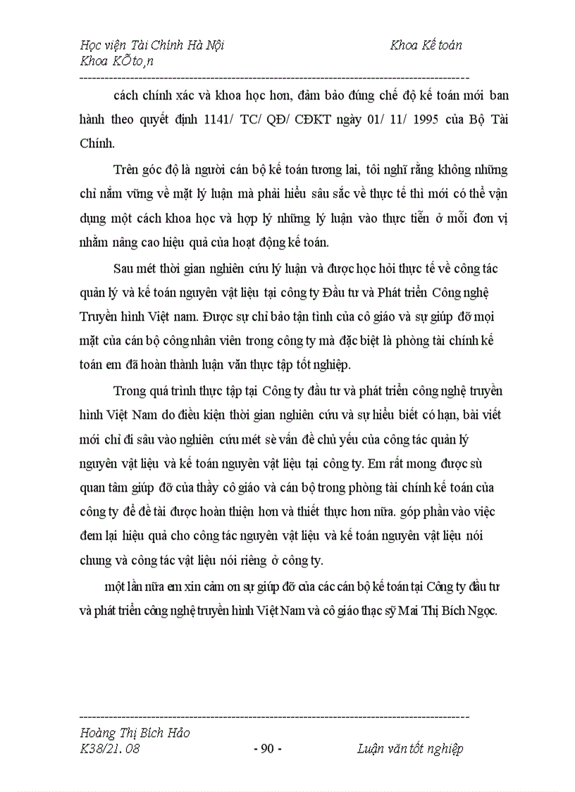 image for page Kế toán vật liệu tại công ty Đầu tư và Phát triển công nghệ truyền hình Việt Nam 1