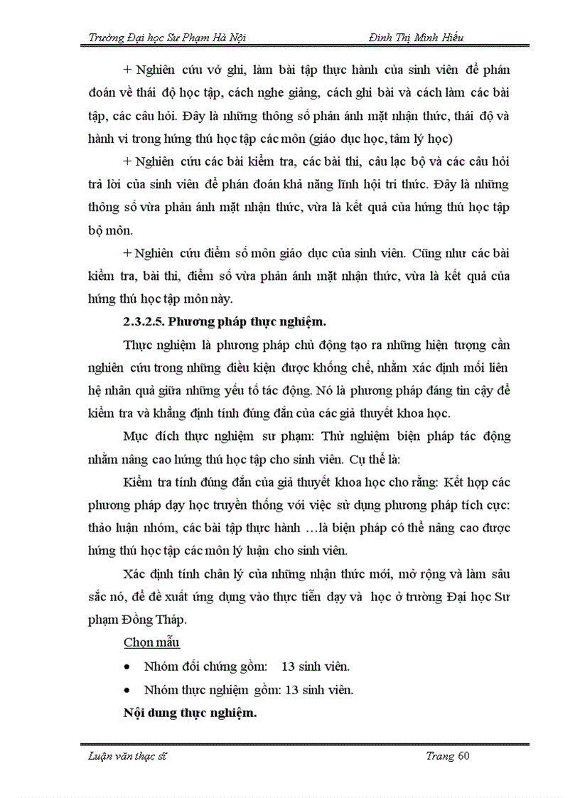 image for page Tìm hiểu thực trạng hứng thú học tập các môn lý luận của sinh viên khoa giáo dục thể chất Trường Đại học sư phạm Đồng Tháp 1