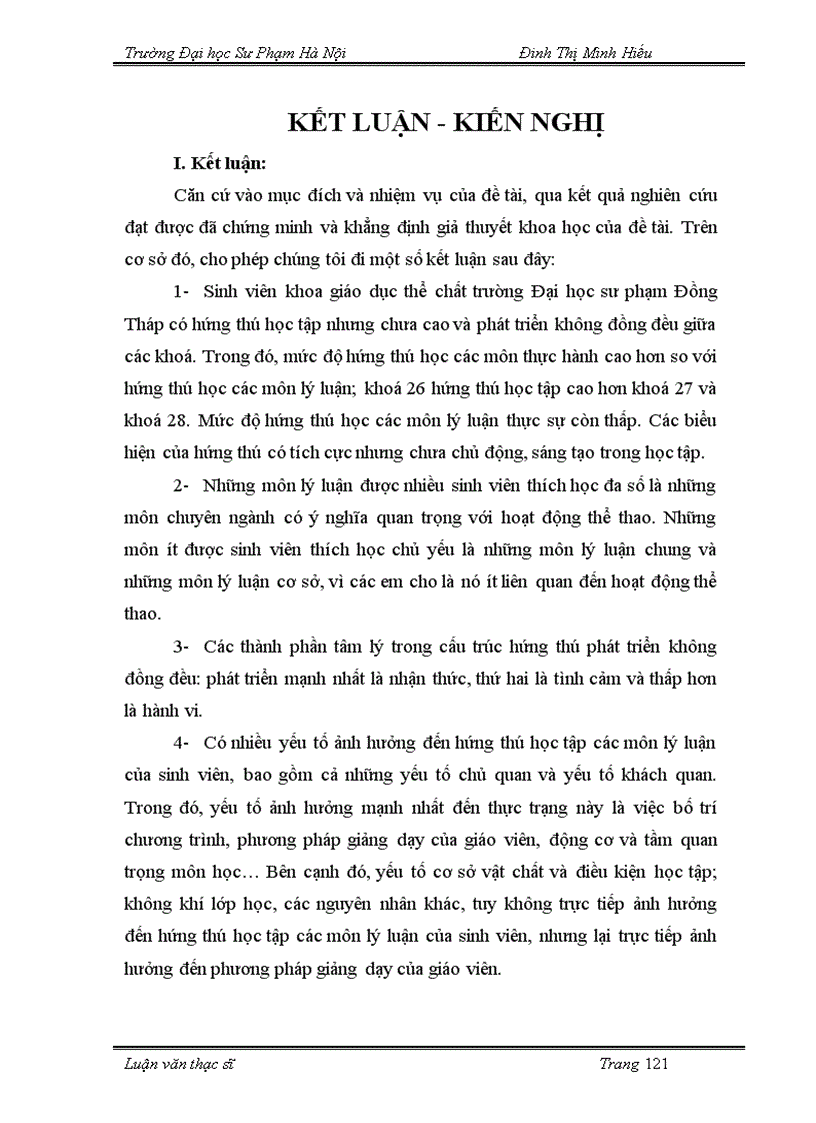 image for page Tìm hiểu thực trạng hứng thú học tập các môn lý luận của sinh viên khoa giáo dục thể chất Trường Đại học sư phạm Đồng Tháp 1