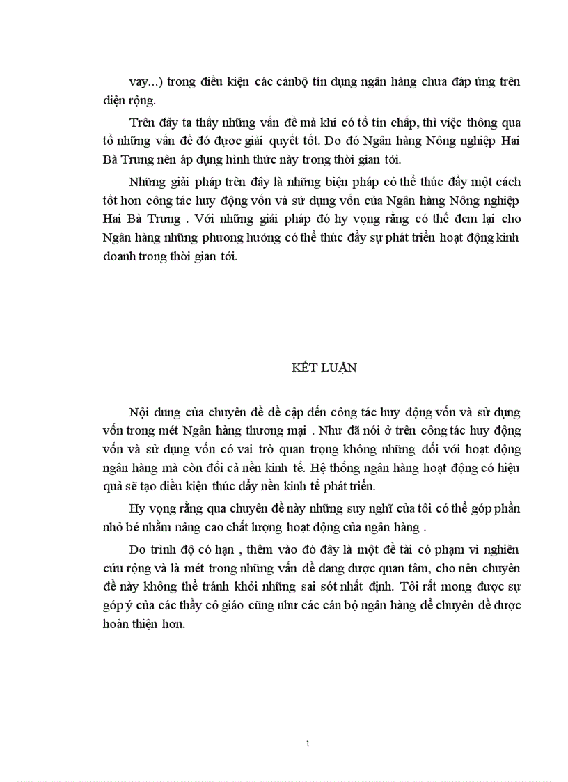image for page Một số giải pháp nhằm nâng cao hiệu quả huy động vốn và sử dụng vốn tại Ngân hàng nông nghiệp và Phát triển nông thôn quận Hai Bà Trưng 1