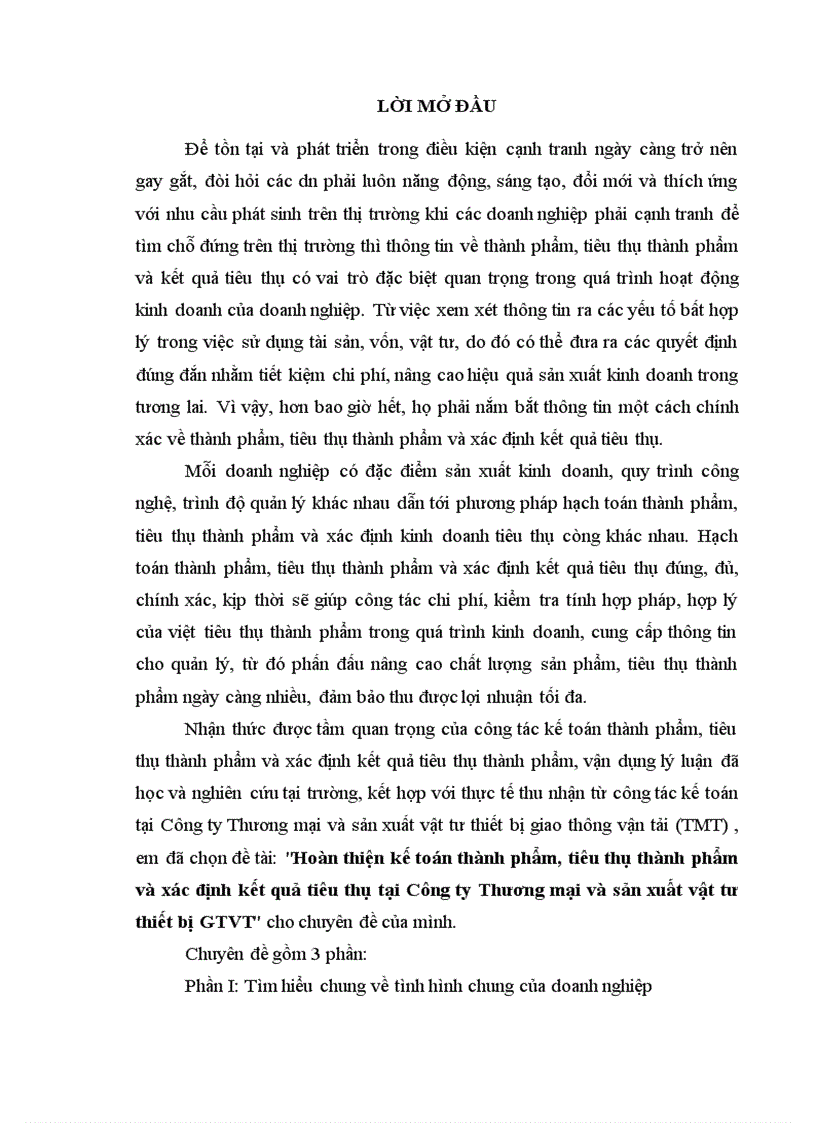image for page Hoàn thiện kế toán thành phẩm tiêu thụ thành phẩm và xác định kết quả tiêu thụ tại Công ty Thương mại và sản xuất vật tư thiết bị GTVT 1