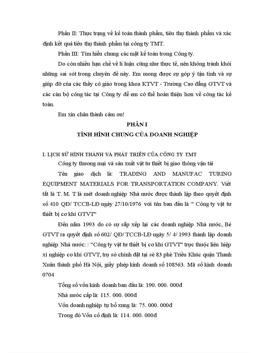 image for page Hoàn thiện kế toán thành phẩm tiêu thụ thành phẩm và xác định kết quả tiêu thụ tại Công ty Thương mại và sản xuất vật tư thiết bị GTVT 1