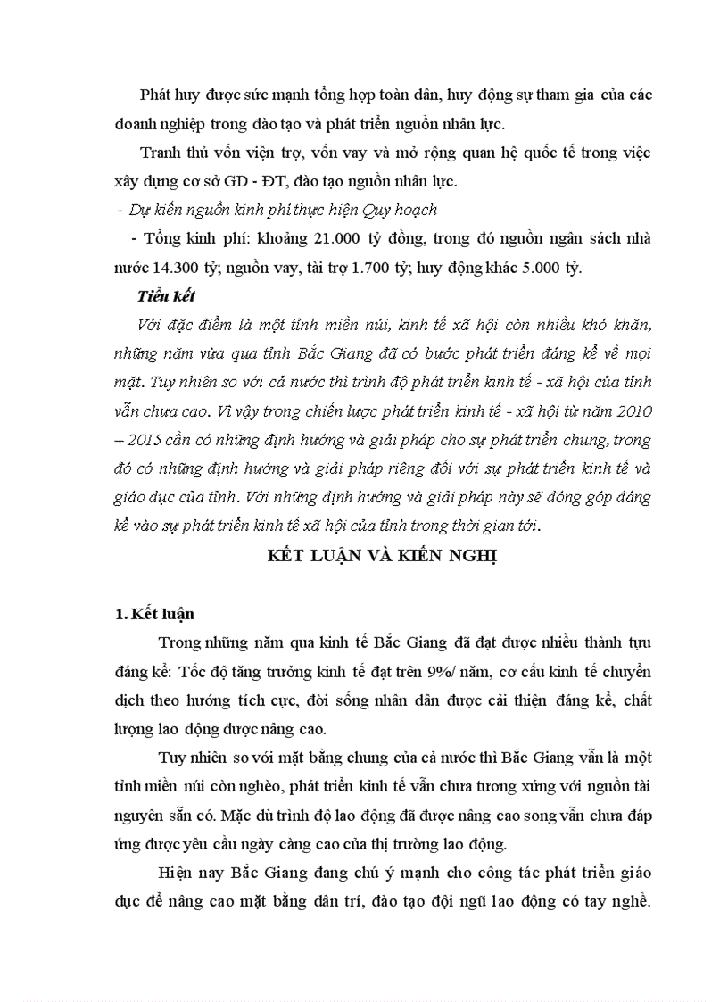 image for page Thực trạng kinh tế xã hội và sự phát triển giáo dục của tỉnh Bắc Giang