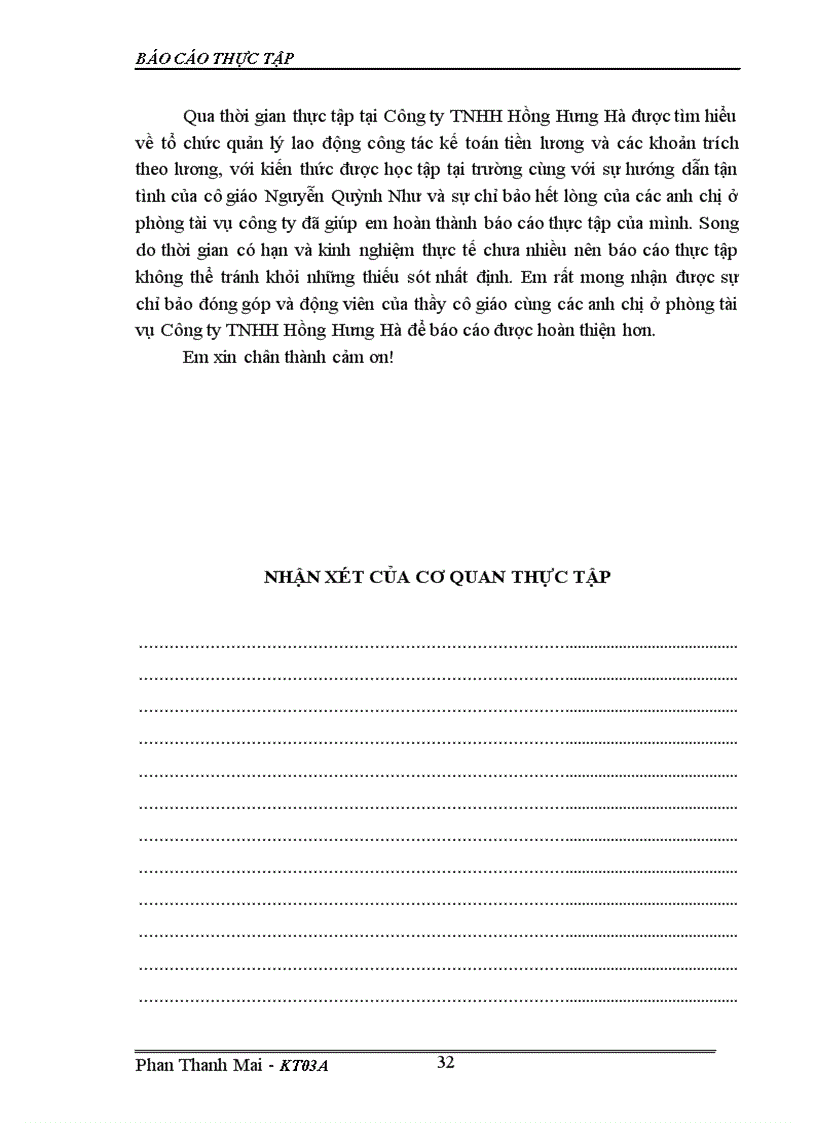 image for page Kế toán tiền lương và các khoản trích theo lương tại Công ty TNHH Hồng Hưng Hà Số 46A Phố Hàng Khoai Hoàn Kiếm Hà Nội 1