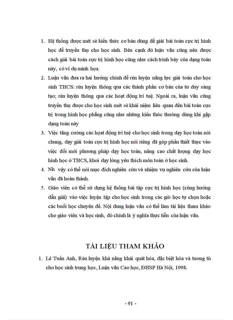 image for page Rèn luyện năng lực giải toán cho học sinh Trung học Cơ sở thông qua các bài toán cực trị trong hình học phẳng 1