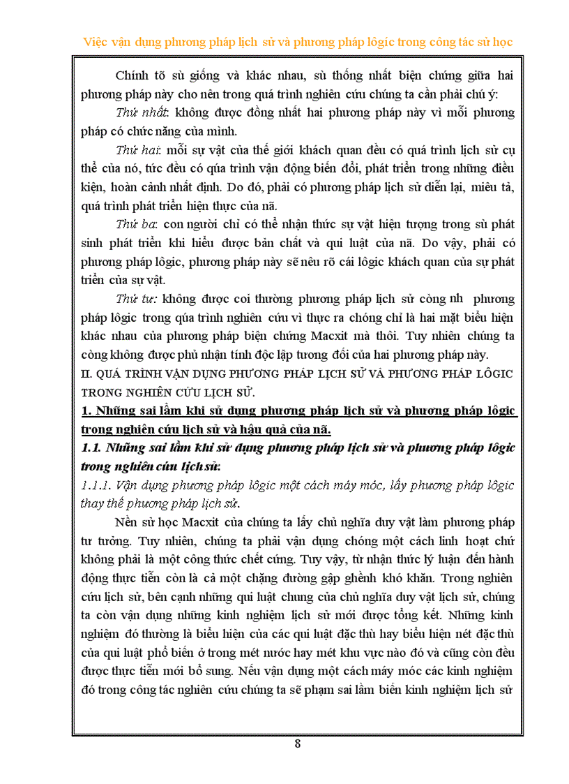 image for page Việc vận dụng phương pháp lịch sử và phương pháp lôgíc trong ng tác sử học