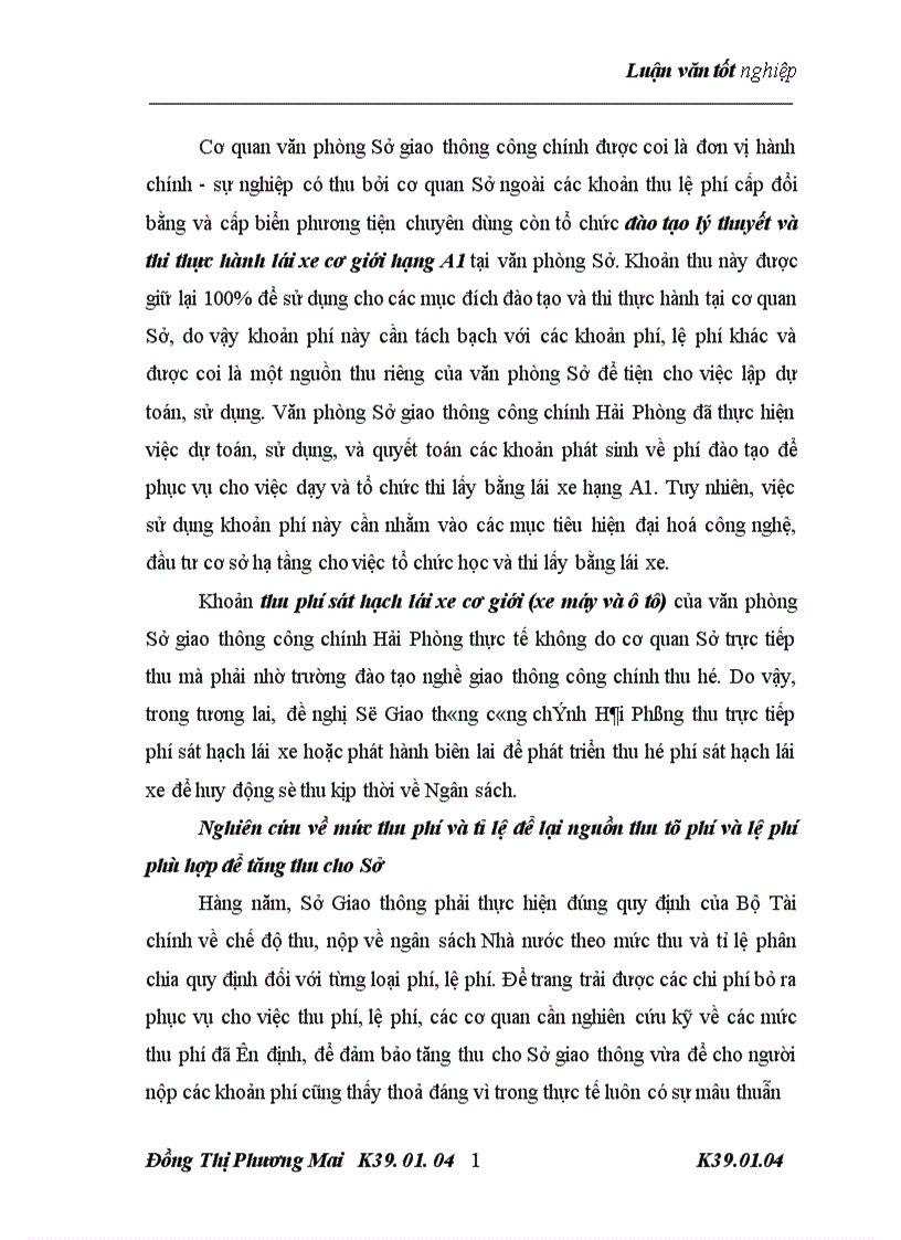 image for page giải pháp hoàn thiện quản lý và sử dụng nguồn thu phí lệ phí tại Sở giao thông công chính