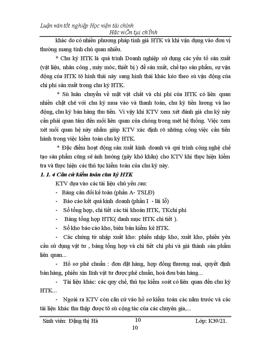 image for page Kiểm toán chu kỳ HTK trong quy trình kiểm toán BCTC do công ty Kiểm toán và Kế toán Hà Nội thực hiện 1