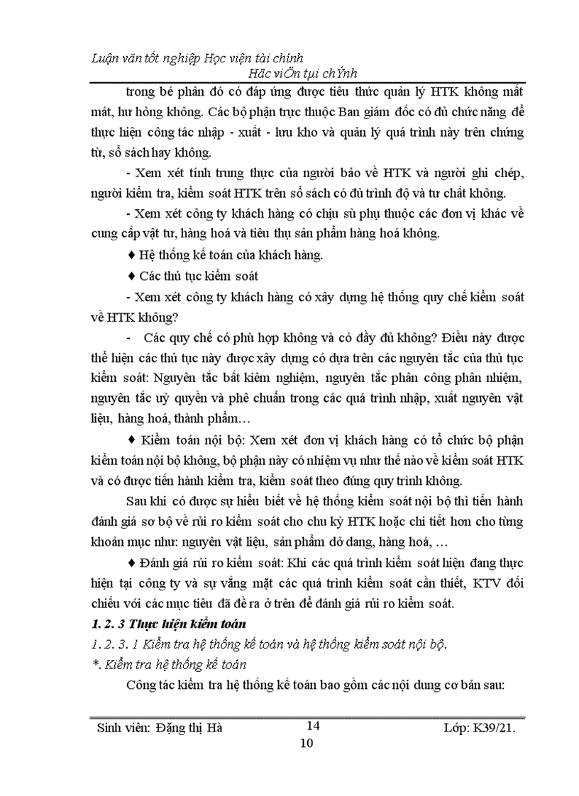 image for page Kiểm toán chu kỳ HTK trong quy trình kiểm toán BCTC do công ty Kiểm toán và Kế toán Hà Nội thực hiện 1