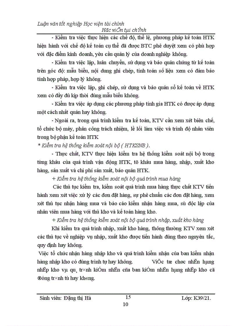 image for page Kiểm toán chu kỳ HTK trong quy trình kiểm toán BCTC do công ty Kiểm toán và Kế toán Hà Nội thực hiện 1