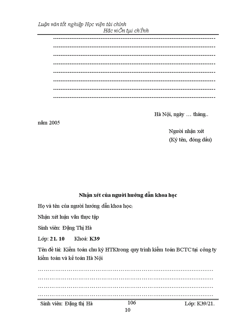 image for page Kiểm toán chu kỳ HTK trong quy trình kiểm toán BCTC do công ty Kiểm toán và Kế toán Hà Nội thực hiện 1