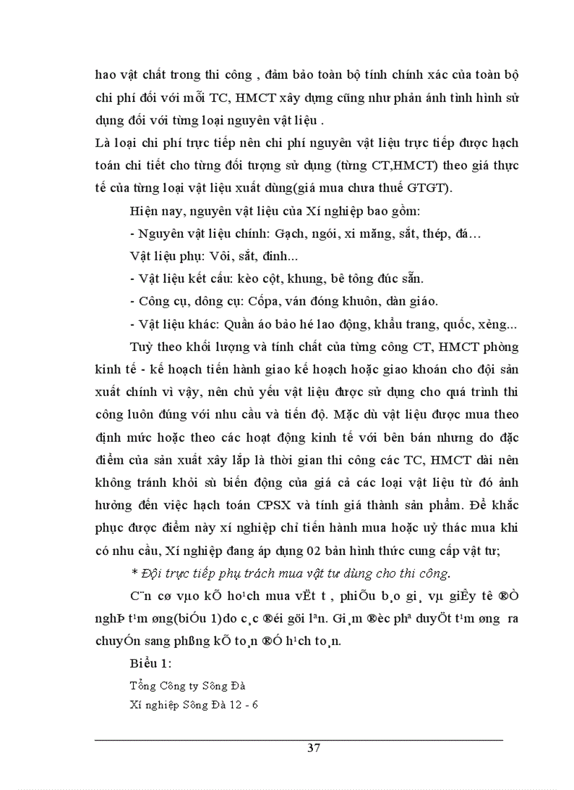 image for page Tổ chức công tác kế toán tập hợp chi phí và tính giá thành sản phẩm tại Xí nghiệp Sông Đà 12 6 1