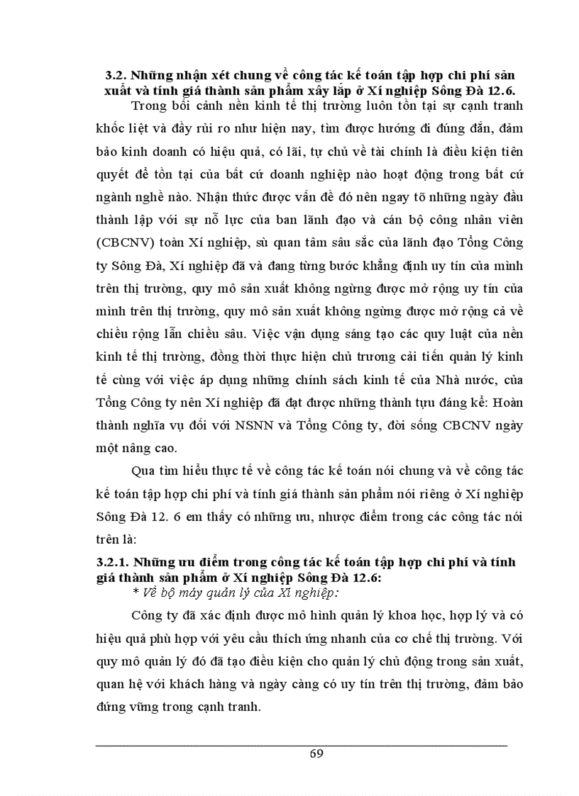 image for page Tổ chức công tác kế toán tập hợp chi phí và tính giá thành sản phẩm tại Xí nghiệp Sông Đà 12 6 1