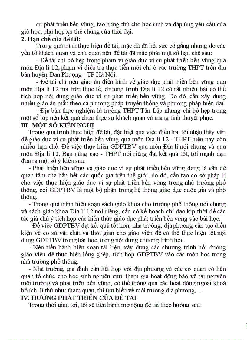 image for page Giáo dục vì sự phát triển bền vững qua dạy học Địa lí lớp 12 ban nâng cao trung học phổ thông THPT 1