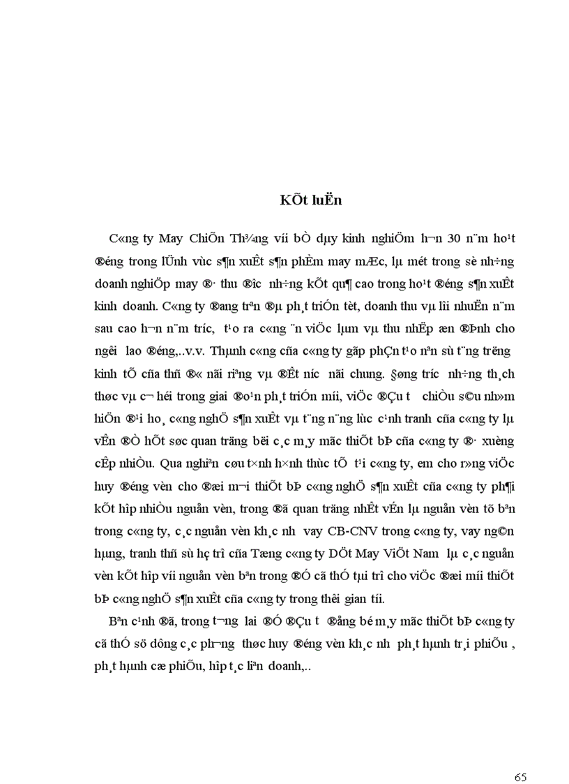 image for page Các giải pháp huy động vốn đổi mới máy móc thiết bị công nghệ nhằm nâng cao chất lượng sản xuất sản phẩm tăng khả năng cạnh tranh của sản phẩm may tại công ty May Chiến Thắng 1