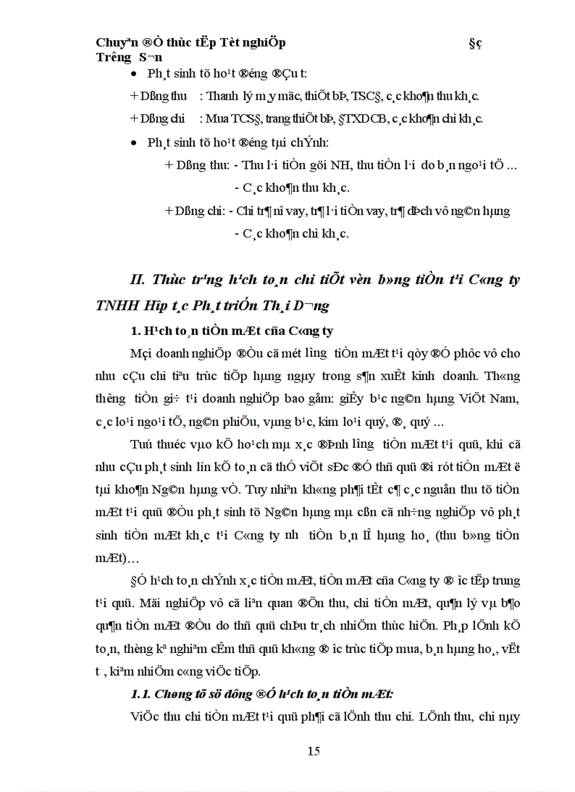 image for page Hoàn thiện hạch toán vốn bằng tiền tại Công ty TNHH Hợp tác Phát triển Thái Dương 1