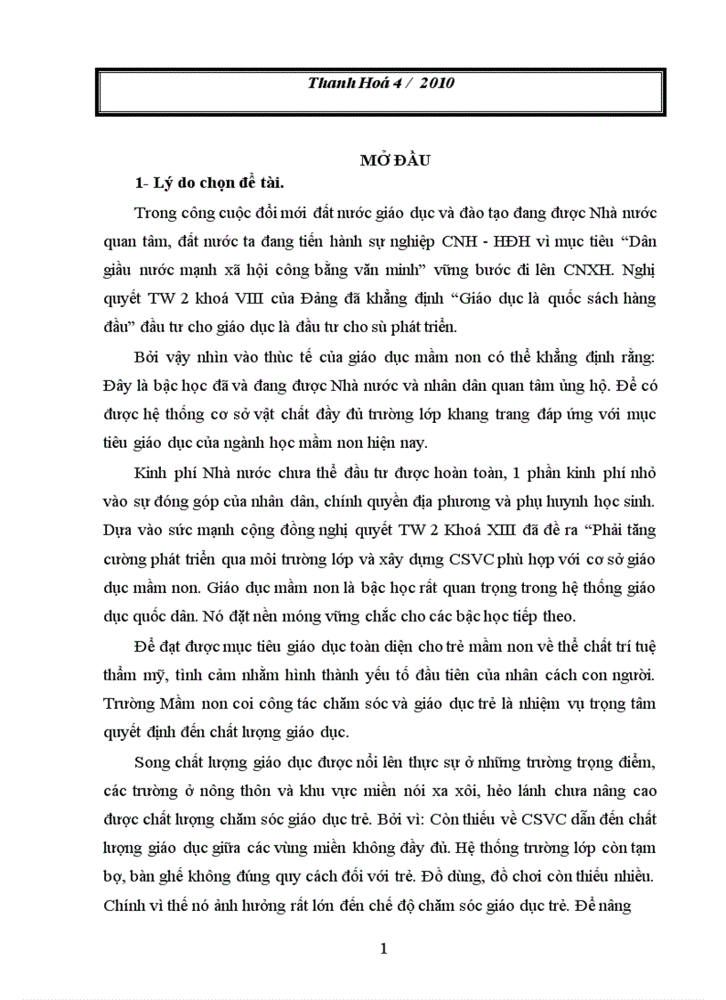 image for page Thực trạng quản lý cơ sở vật chất trang thiết bị giáo dục trẻ trong trường mầm non Xuân Lâm Tĩnh Gia Thanh Hoá 1