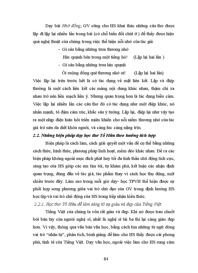 image for page Dạy học thơ Tố Hữu ở nhà trường PTTH theo hướng Tích hợp