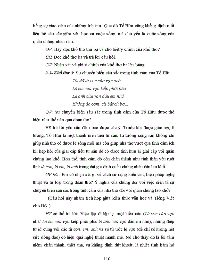 image for page Dạy học thơ Tố Hữu ở nhà trường PTTH theo hướng Tích hợp