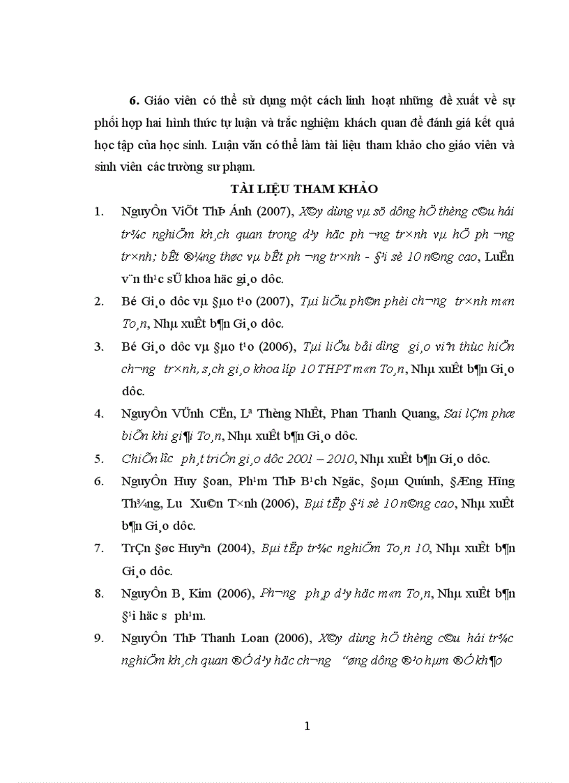 image for page Đánh giá kết quả học tập của học sinh bằng cách phối hợp hình thức tự luận và trắc nghiệm khách quan thể hiện trong dạy học chương hàm số bậc nhất và bậc hai Đại số 10 ban KHTN