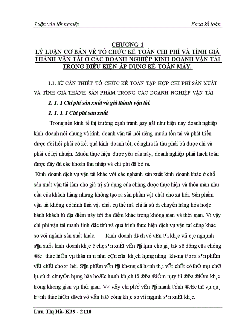 image for page Thực trạng công tác kế toán chi phí và tính giá thành dịch vụ vận tải tại công ty vận tải hành khách số 14 Hà nội