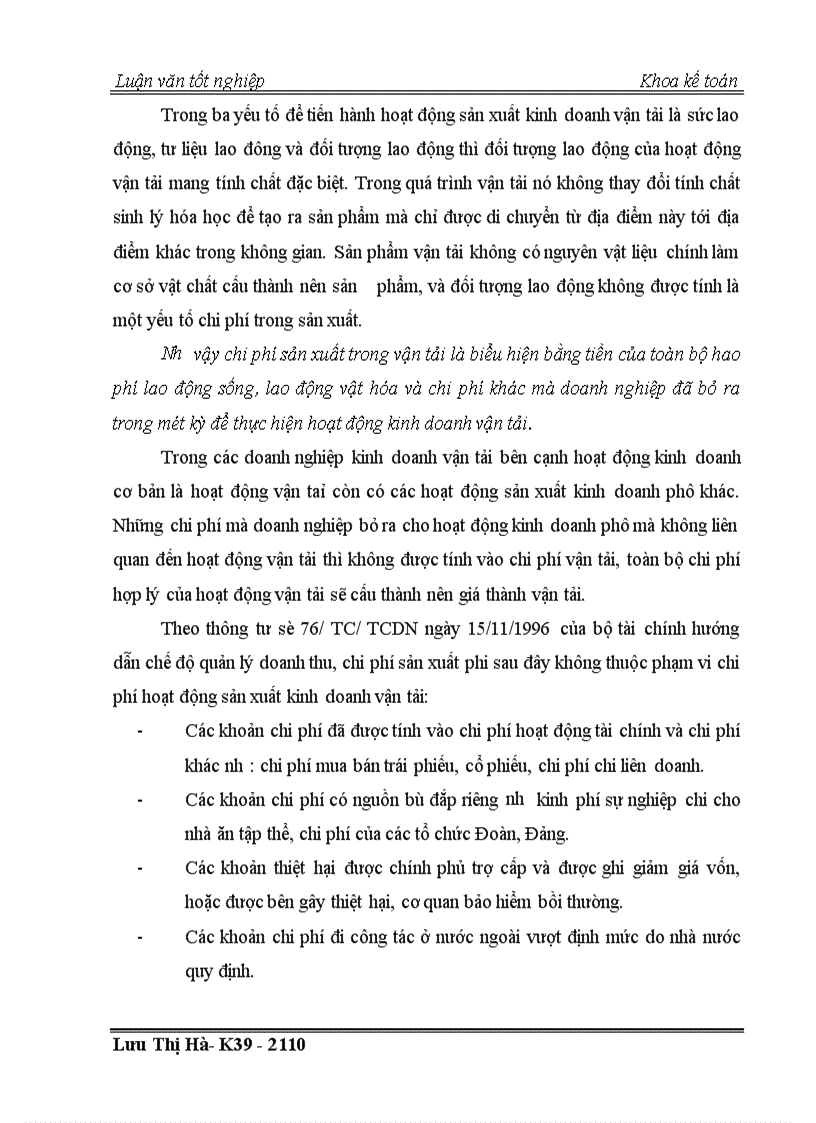 image for page Thực trạng công tác kế toán chi phí và tính giá thành dịch vụ vận tải tại công ty vận tải hành khách số 14 Hà nội