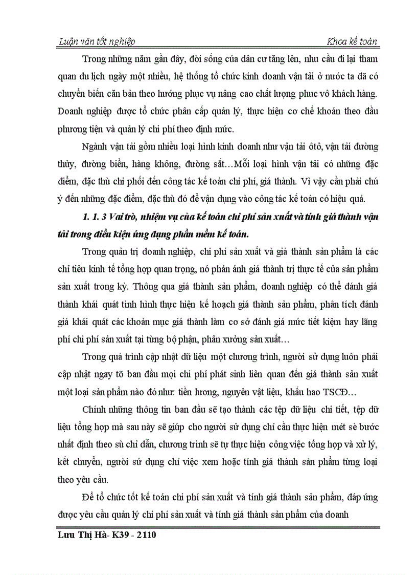 image for page Thực trạng công tác kế toán chi phí và tính giá thành dịch vụ vận tải tại công ty vận tải hành khách số 14 Hà nội