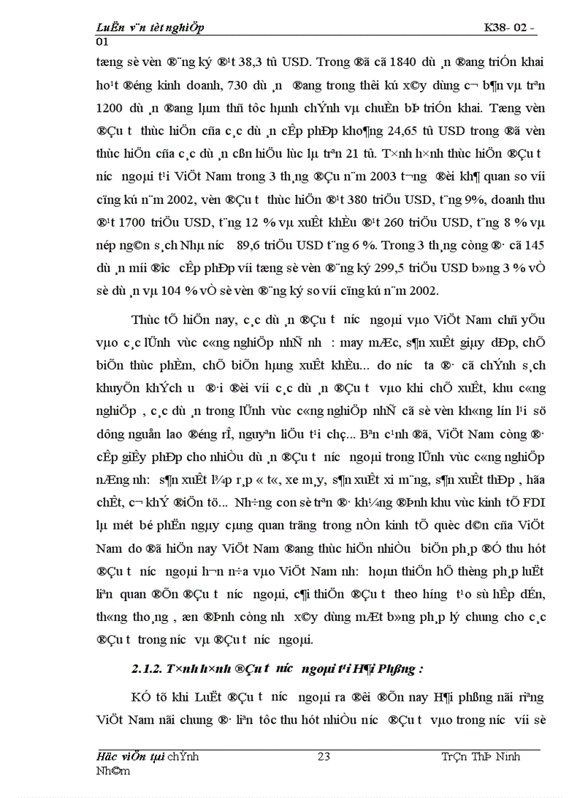 image for page Thực trạng công tác quản lý thu thuế thu nhập doanh nghiệp đối với các doanh nghiệp có vốn đầu tư nước ngoài tại thành phố Hải Phòng