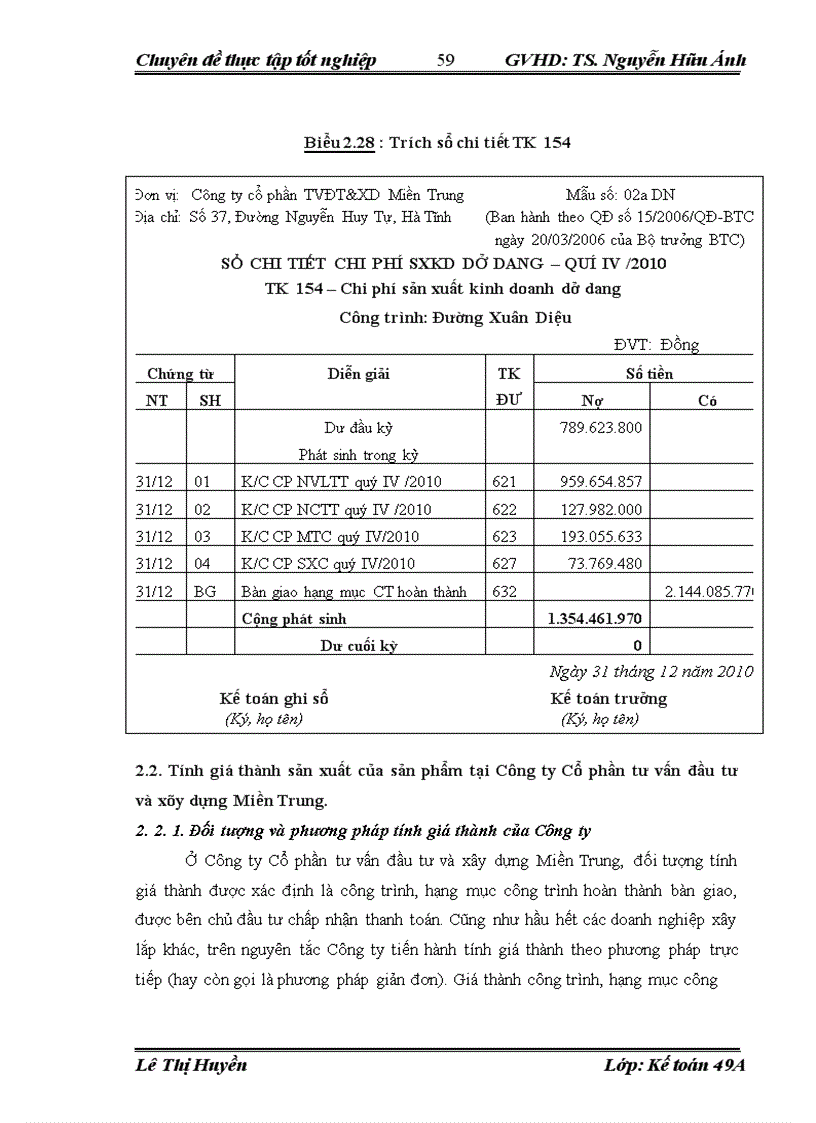 image for page Hoàn thiện Kế toán chi phí sản xuất và tính giá thành sản phẩm tại Công ty Cổ phần tư vấn đầu tư và xây dựng Miền Trung 1