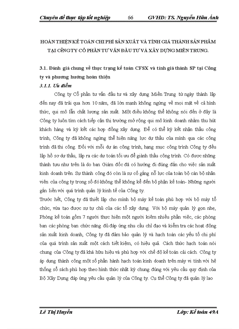 image for page Hoàn thiện Kế toán chi phí sản xuất và tính giá thành sản phẩm tại Công ty Cổ phần tư vấn đầu tư và xây dựng Miền Trung 1