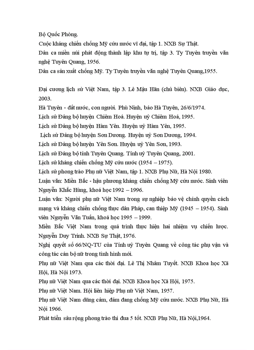 image for page lịch sử phong trào phụ nữ tỉnh Tuyên Quang