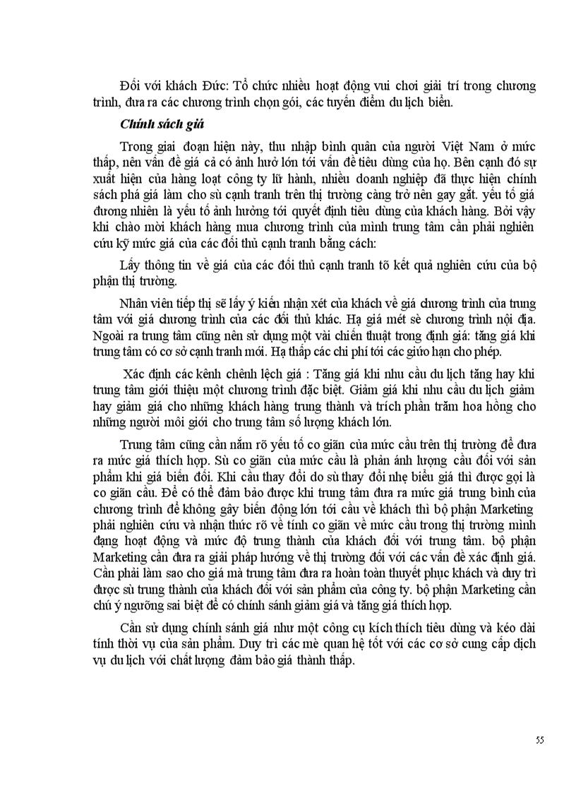 image for page Vận dụng các chính sách Marketing mix tại Trung tâm Du lịch Hà Nội