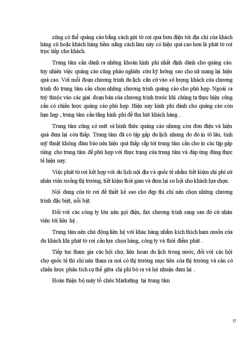 image for page Vận dụng các chính sách Marketing mix tại Trung tâm Du lịch Hà Nội