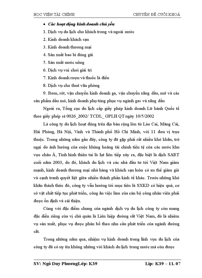 image for page Lợi nhuận và một số giải pháp tăng lợi nhuận tại Công ty Cổ phần Dịch vụ Du lịch Đường sắt Hà Nội