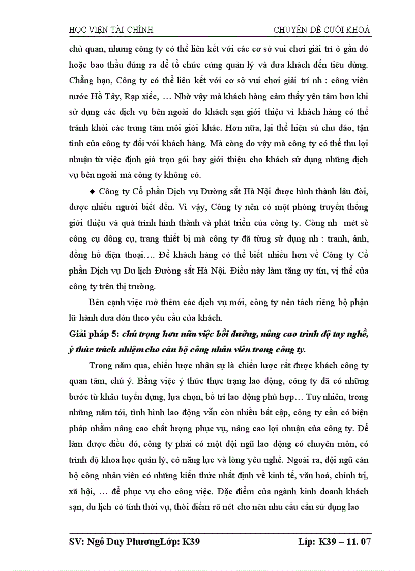 image for page Lợi nhuận và một số giải pháp tăng lợi nhuận tại Công ty Cổ phần Dịch vụ Du lịch Đường sắt Hà Nội