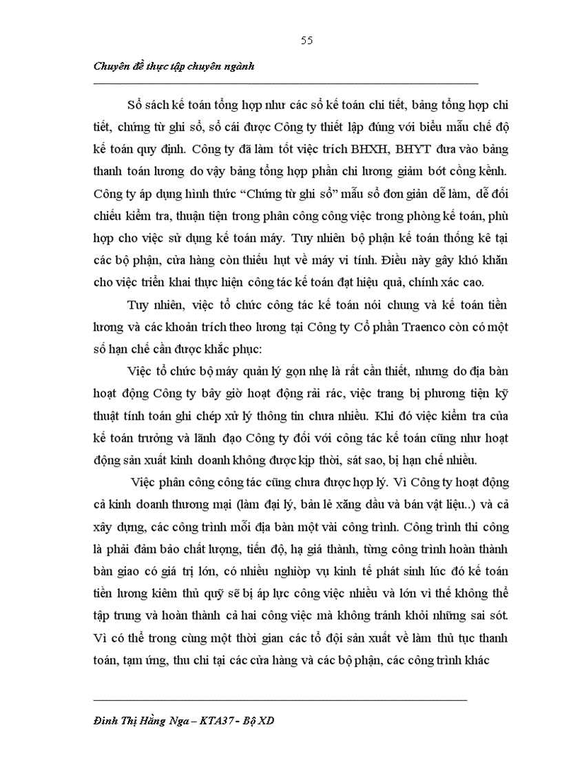 image for page Kế toán tiền lương và các khoản trích theo lương tại Công ty Cổ phần Traenco