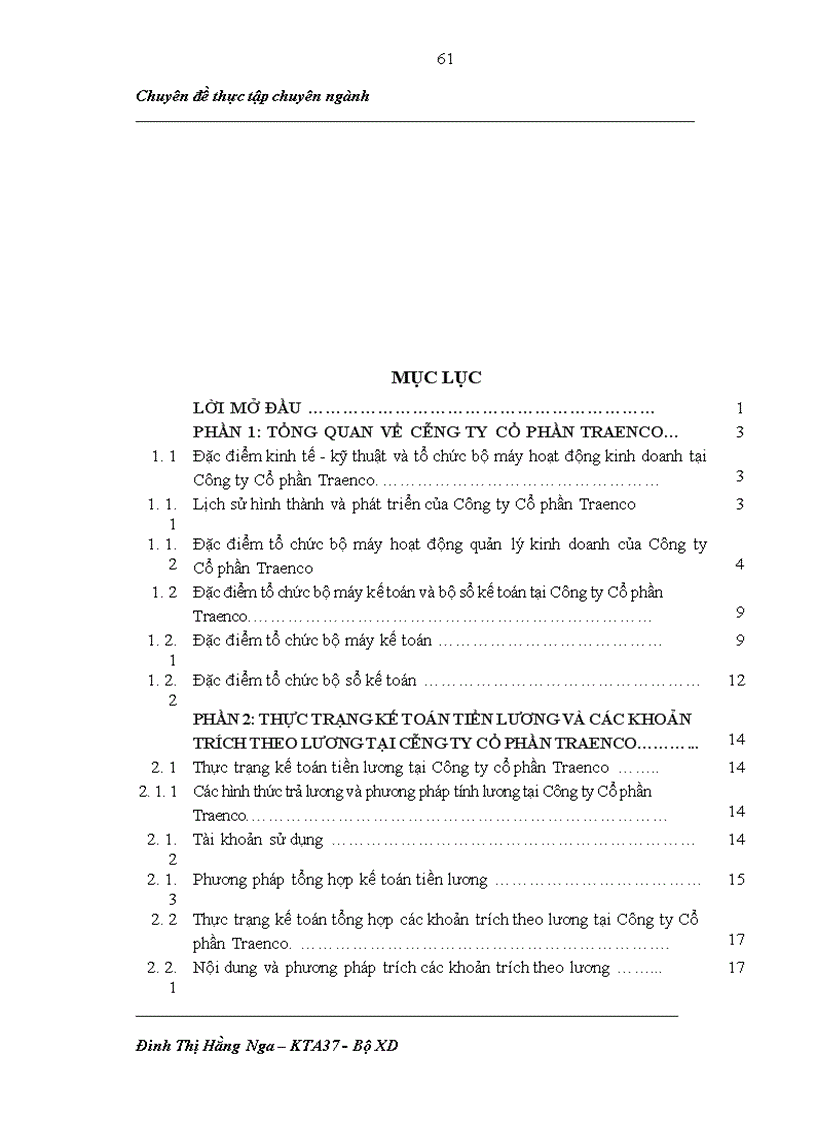 image for page Kế toán tiền lương và các khoản trích theo lương tại Công ty Cổ phần Traenco