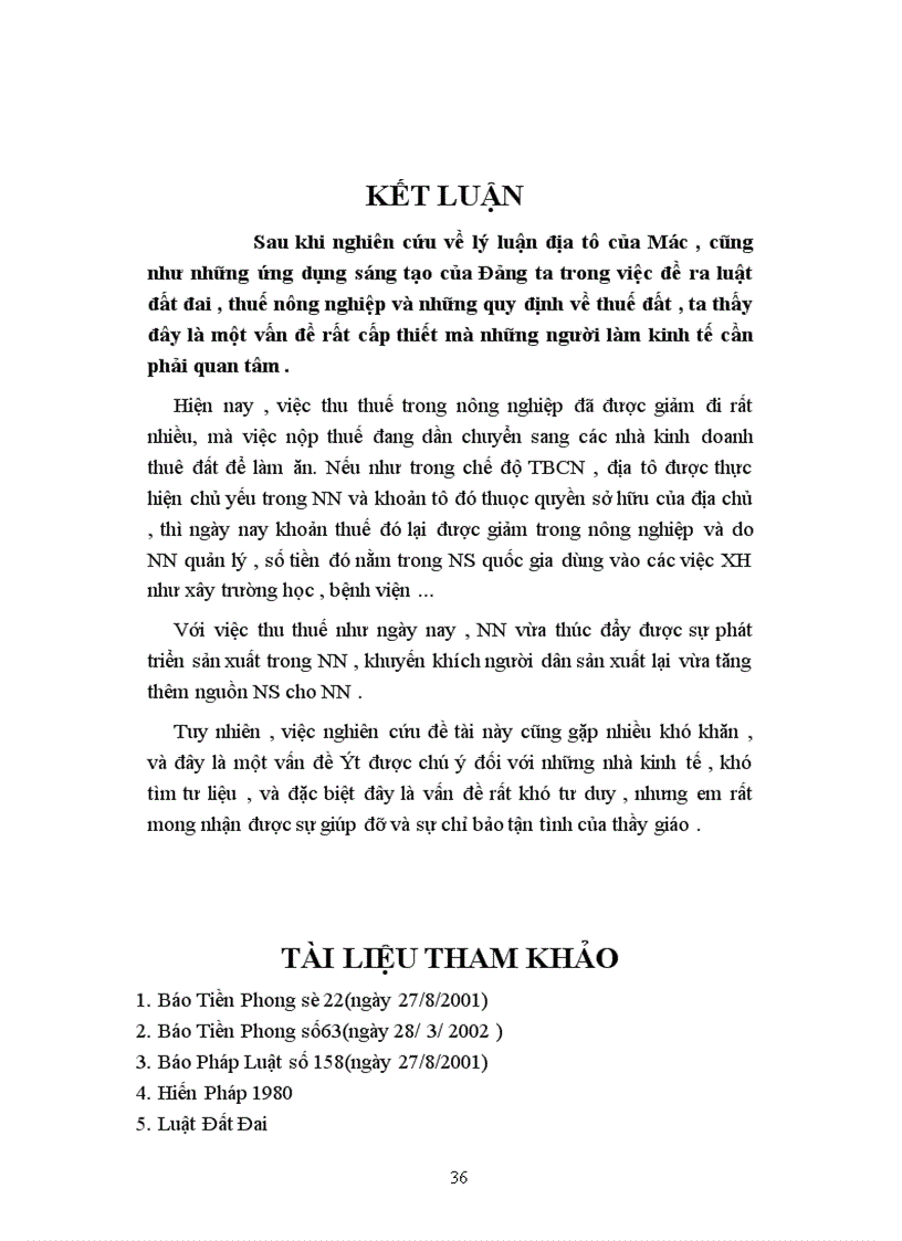 image for page Lý luận về địa tô của CácMac và sự vận dụng vào chính sách đất đai ở Việt Nam hiện nay 1