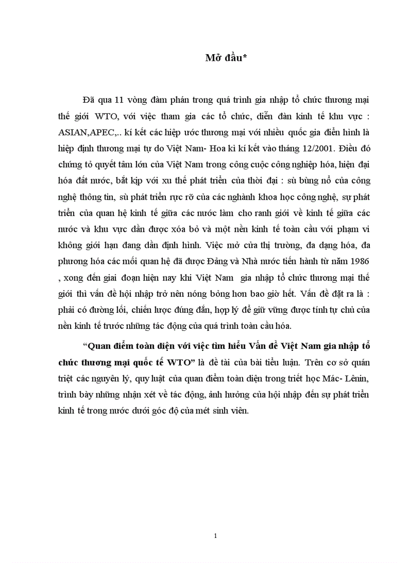 image for page Quan điểm toàn diện với việc Việt Nam gia nhập tổ chức thương mại thế giới WTO 1