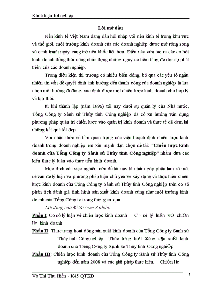 image for page Chiến lược kinh doanh của Tổng Công ty Sành sứ Thủy tinh Công nghiệp 1