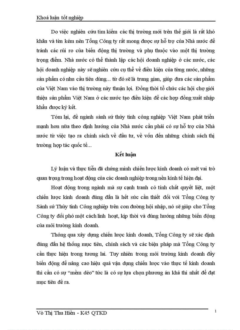 image for page Chiến lược kinh doanh của Tổng Công ty Sành sứ Thủy tinh Công nghiệp 1