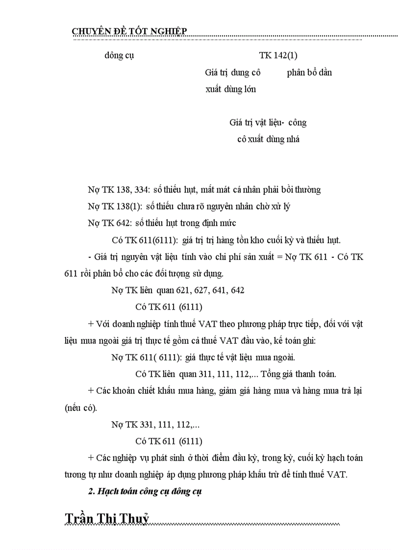 image for page Tổ chức kế toàn Nguyên vật liệu và Công cụ dụng cụ tại Công ty dệt may Hà Nội